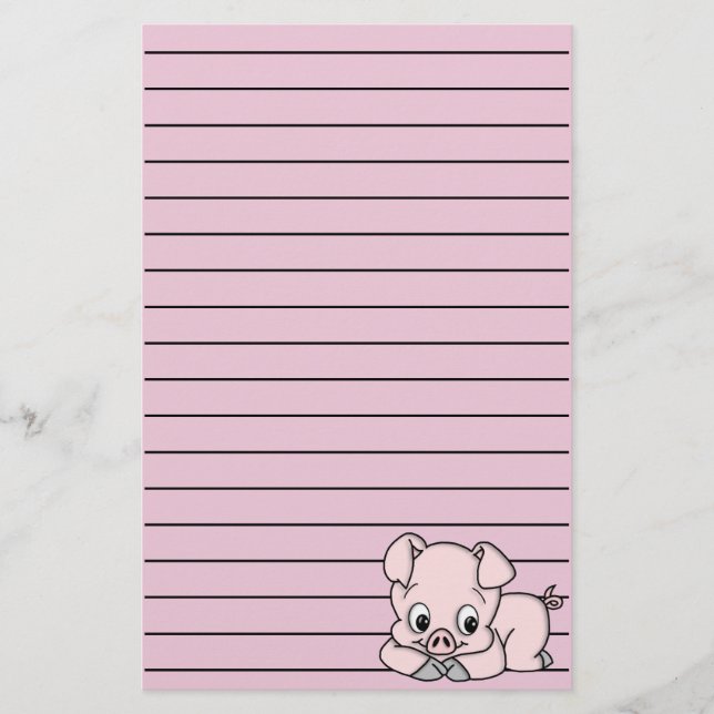 Cute Little Pig Stationery (Front)