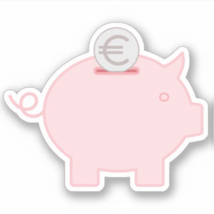 Cute little piggy bank for good luck and fortune! sticker