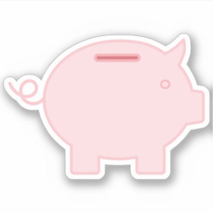 Cute little piggy bank for good luck and fortune! sticker