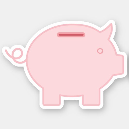 Cute little piggy bank for good luck and fortune sticker