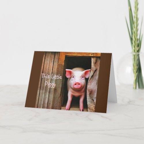 Cute Little Piggy Birthday Card