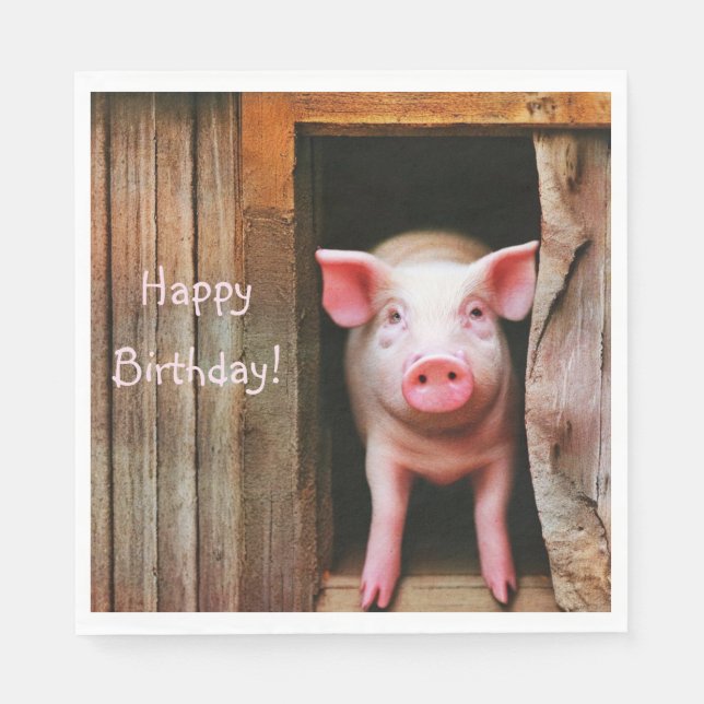  Cute Little Piggy Napkins (Front)