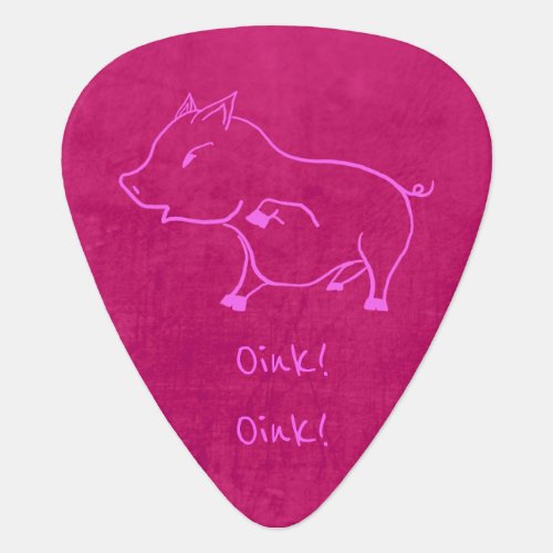 Cute little Piggy Oink Oink _ leather look Guitar Pick