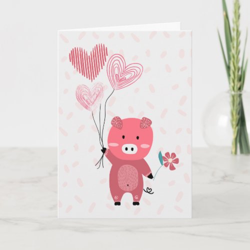 Cute Little Piggy  Wont You Be Mine Card