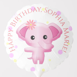 Cute Little Pink Baby Girl Elephant Balloon