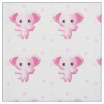 Cute Little Pink Baby Girl Elephant Fabric