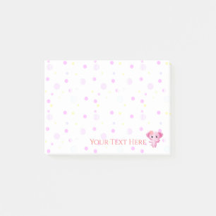 Cute Little Pink Baby Girl Elephant Post-it Notes