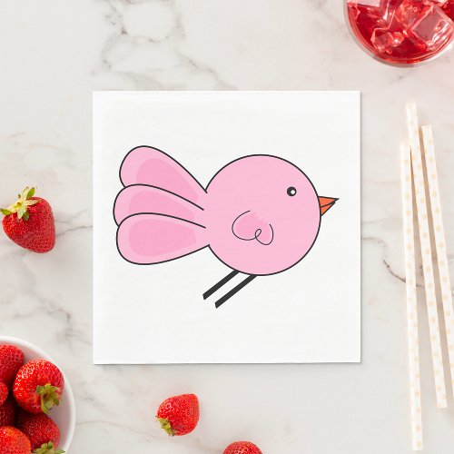Cute Little Pink Bird Napkins