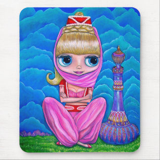 Cute Little Pink Genie Girl Mouse Pad