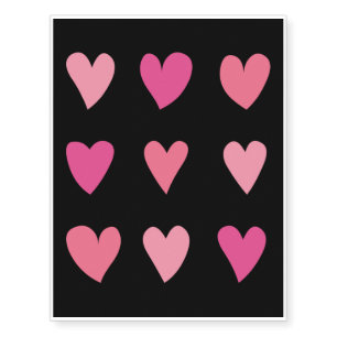Cute Little Pink Hearts Valentine's Day Gift Temporary Tattoos