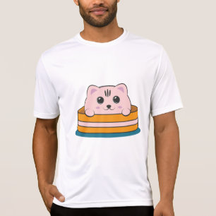 CUTE LITTLE PINK KITTEN IN A BROWN BOWL T-Shirt