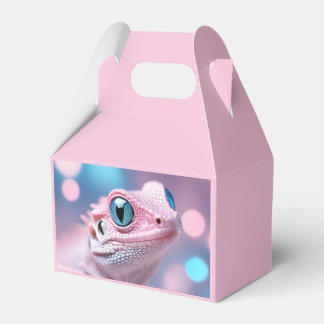 Cute Little Pink Lizard with Big Blue Eyes Favor Boxes