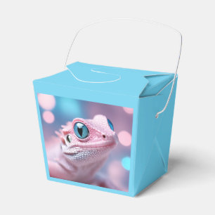 Cute Little Pink Lizard with Big Blue Eyes Favor Boxes