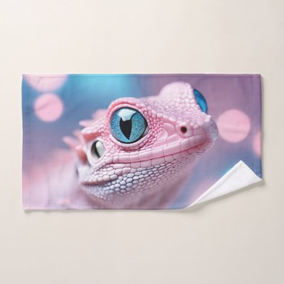 Cute Little Pink Lizard with Big Blue Eyes