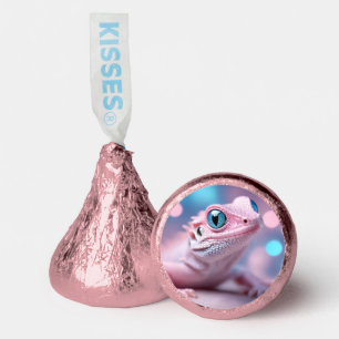 Cute Little Pink Lizard with Big Blue Eyes Hershey®'s Kisses®