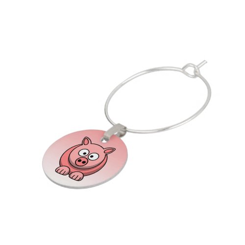 Cute Little Pink Pig Wine Charm