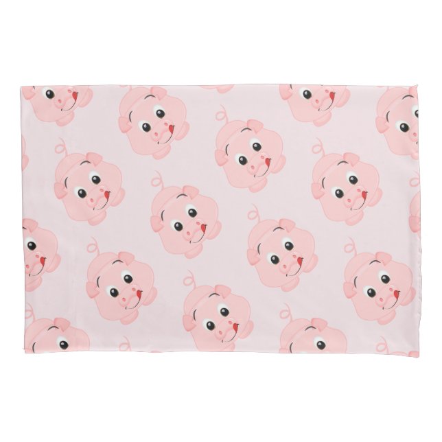 Cute Little Pink Piggy Pillow Case (Front)