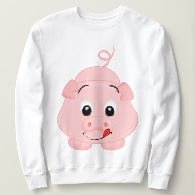 Cute Little Pink Piggy Sweatshirt (Design Front)