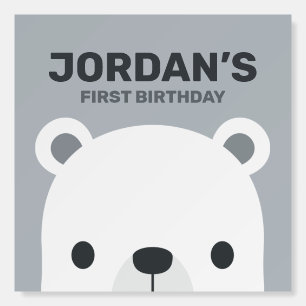 Cute Little Polar Bear Birthday Foam Board