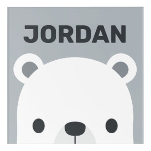 Cute Little Polar Bear with Personalized Name Acry Acrylic Print