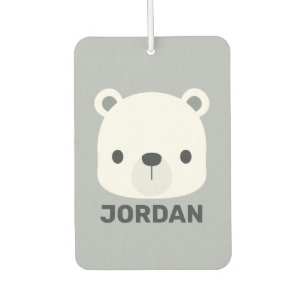 Cute Little Polar Bear with Personalized Name Air Freshener