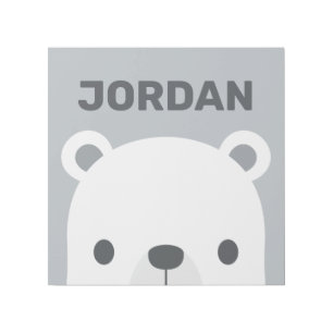 Cute Little Polar Bear with Personalized Name Gallery Wrap