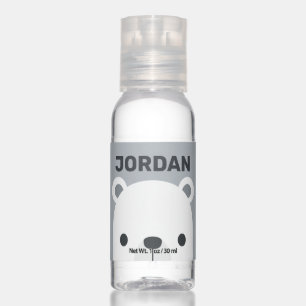 Cute Little Polar Bear with Personalized Name Hand Sanitizer