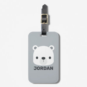 Cute Little Polar Bear with Personalized Name Luggage Tag