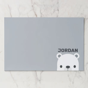 Cute Little Polar Bear with Personalized Name Paper Pad
