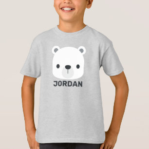 Cute Little Polar Bear with Personalized Name T-Shirt