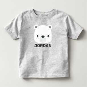 Cute Little Polar Bear with Personalized Name Toddler T-shirt