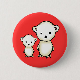 Cute Little Polar Bears Christmas Button