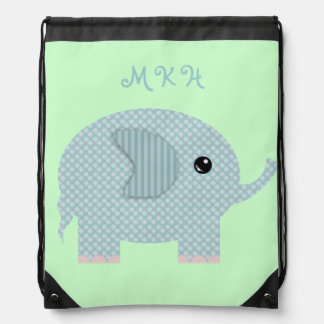 Cute Little Polka Dot Elephant Drawstring Bag