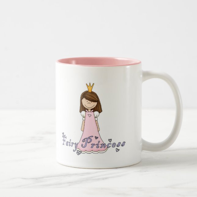 Cute Little Pretty Fairy Princess Two-Tone Coffee Mug (Right)