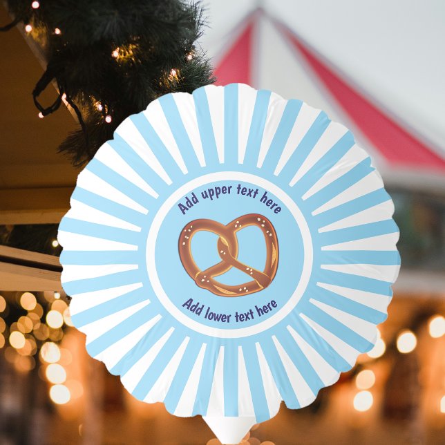 Cute Little Pretzel on Light Blue & White Stripe Balloon (Creator Uploaded)