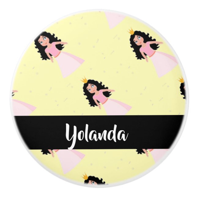 Cute little princess ceramic knob (Front)
