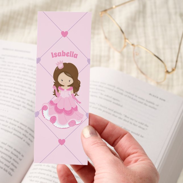 Cute Little Princess Girl Personalized Bookmarks (Hand)