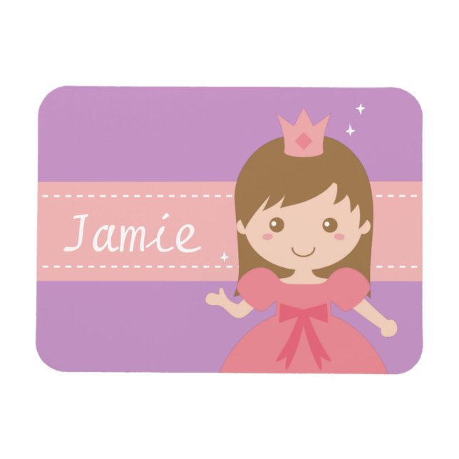 Cute Little Princess Girl Personalized Magnet (Horizontal)