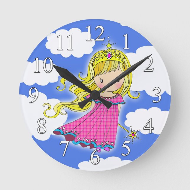 Cute Little Princess Girls Clock (Front)