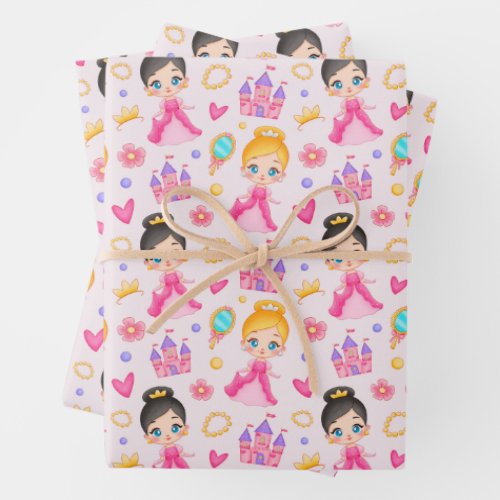 Cute Little Princess in Pink Dress  Wrapping Paper Sheets