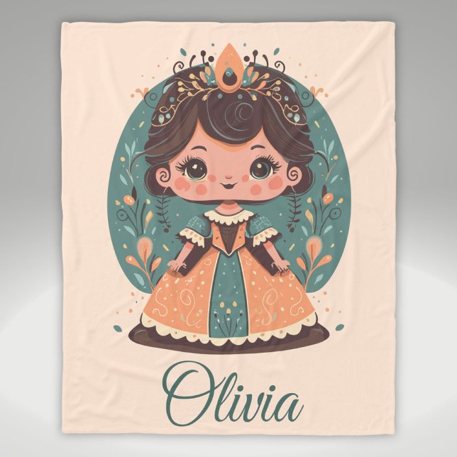 Cute Little Princess Personalized Fleece Blanket (Creator Uploaded)