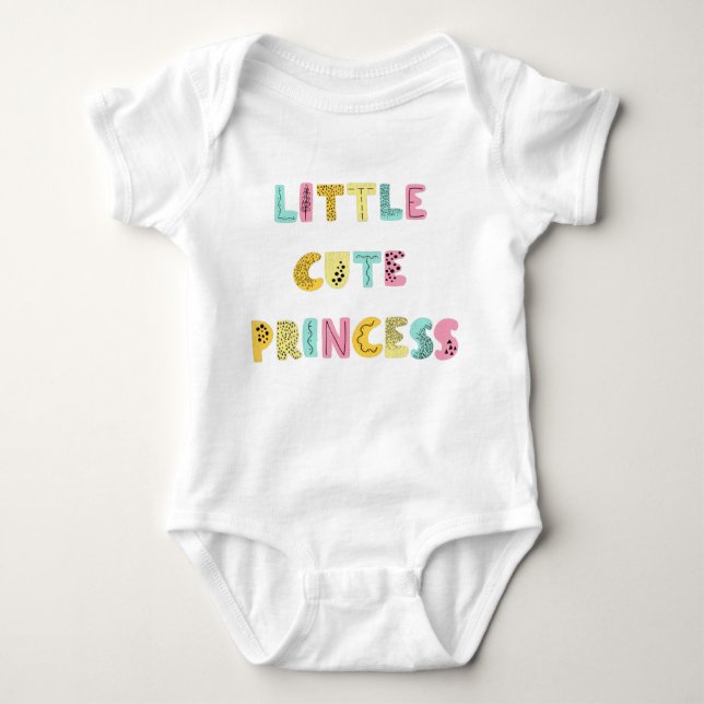 Cute little princess typography Baby Bodysuit (Front)