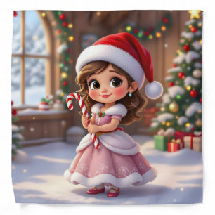 Cute little princess with Christmas hat Bandana