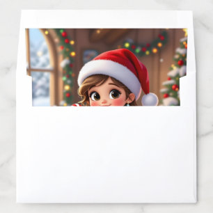 Cute little princess with Christmas hat Envelope Liner