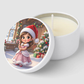 Cute little princess with Christmas hat Mini Candle Favors