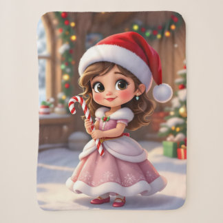 Cute little princess with Christmas hat Sherpa Blanket