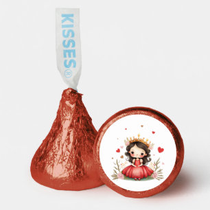 Cute little princess with red dress hershey®'s kisses®