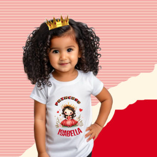 Cute little princess with red dress toddler t-shirt