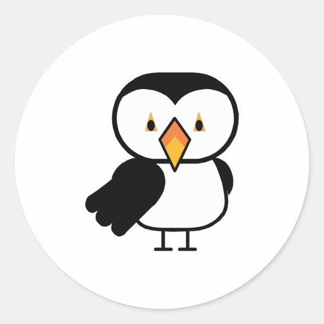 cute little puffin classic round sticker (Front)