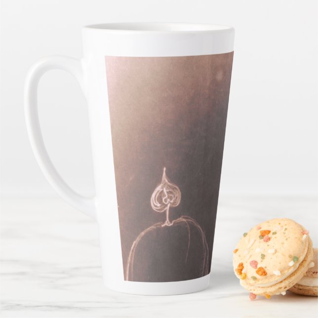 Cute little puffy pussy cat  and lightning  latte mug (In Situ)